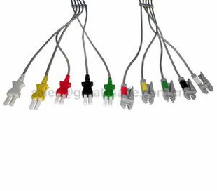 Set Leadwire Spacelab Tru-Link Kompatibel, 5-Lead, Grabber, IEC, 24in & 2PIN