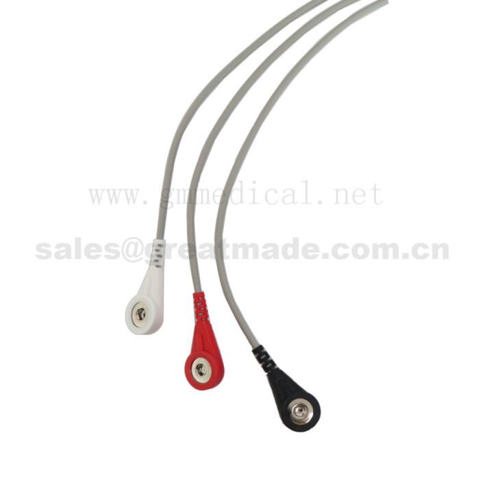 Use with Philips ECG Safty Lead Set , 3-Lead , AHA/IEC , 3ft , AA 2PIN/ Snap