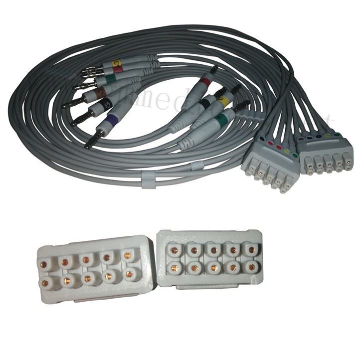 Kompatibel dengan GE MAC500 800 1200 1200ST 1600 Multi-Link Leadwire Set, Banana Ending, AHA.