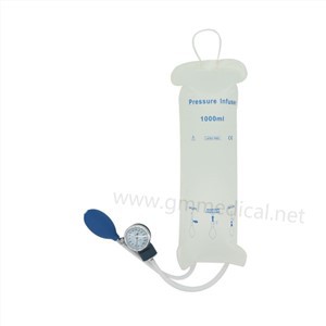 1000ml Reusable Nylon Pressure Infusion Bag Dengan Pengukur Tekanan, Putih.untuk Infus Cepat Darah dan Cairan.