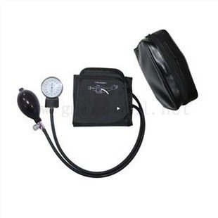 Manset tekanan darah manual dewasa, manset tabung ganda dengan pengukur tekanan dan bohlam inflasi, dengan tas babi.