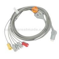 Kabel One Piece EKG Dengan Kabel, 5-lead, IEC, Grabber, Round 12pin